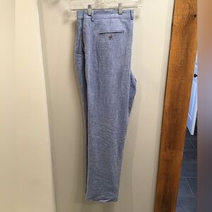 Joseph Abboud Mens Linen Pants Size 40x30 Flat Front Lightweight Coastal Blue